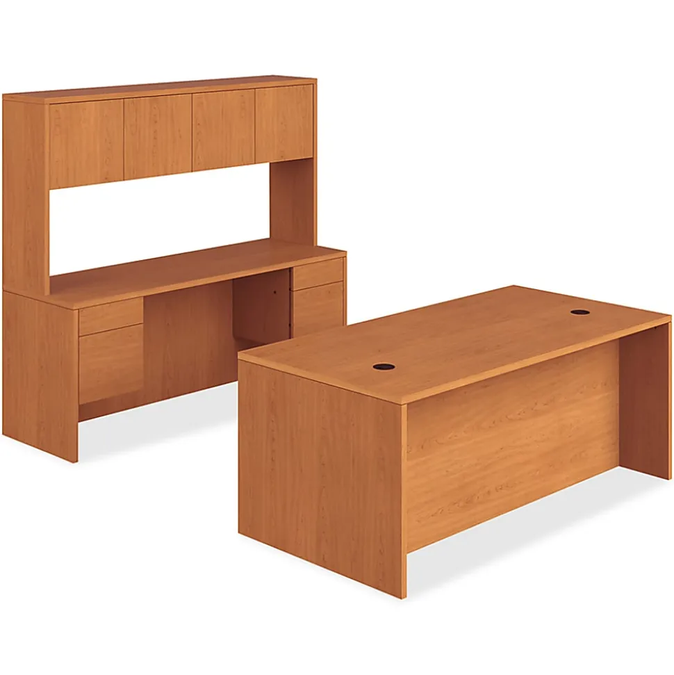 HON® 10500 72"W Computer Desk Ensemble Computer Desk With Left Return, Harvest Cherry