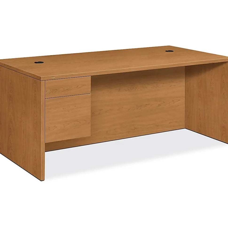 HON® 10500 72"W Computer Desk Ensemble Computer Desk With Left Return, Harvest Cherry