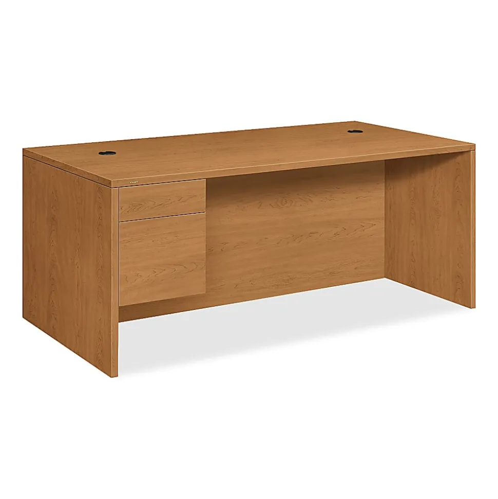 HON® 10500 72"W Computer Desk Ensemble Computer Desk With Left Return, Harvest Cherry