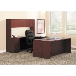 HON® 10500 72"W Double-Pedestal Computer Desk With Full Pedestals, Mahogany