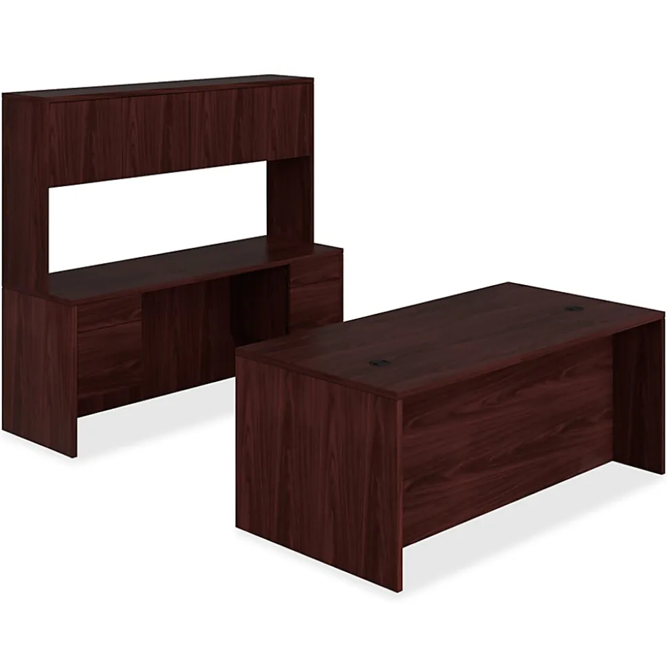 HON® 10500 60"W Double-Pedestal Computer Desk, Mahogany