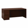 HON® 10500 72" W Left-Pedestal Computer Desk, Mahogany