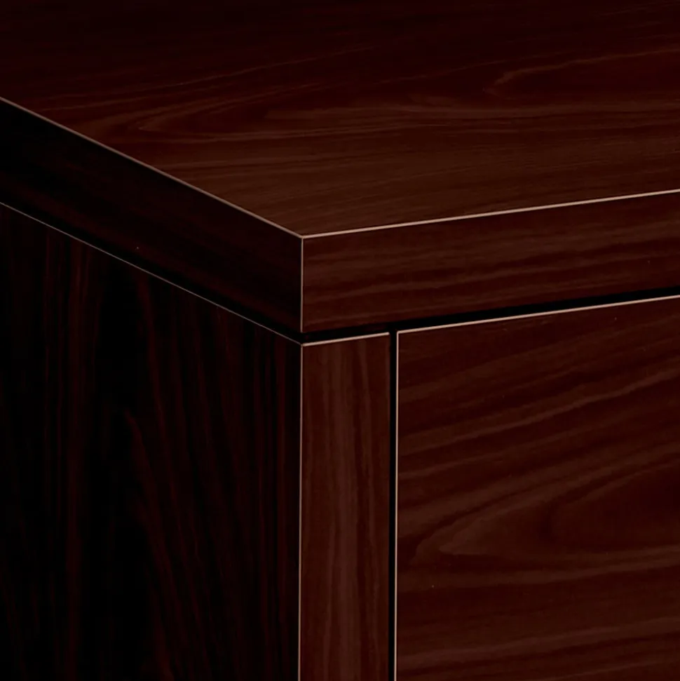 HON® 10500 72"W Single-Pedestal Computer Desk With Pedestal On Right/Left Return, Mahogany