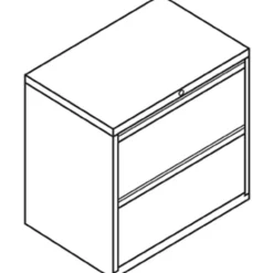 HONĀ® 800 36"W x 19-1/4"D Lateral 2-Drawer File Cabinet With Lock, Putty