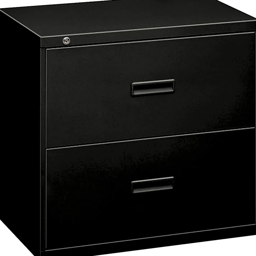 HON® 36"W x 18"D Lateral 2-Drawer File Cabinet, Black