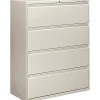HON® 800 42"W x 19-1/4"D Lateral 4-Drawer File Cabinet With Lock, Light Gray