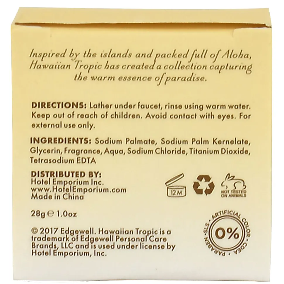 Hotel Emporium Hawaiian Tropic Cleansing Bars, Silky Coconut, 1 Oz, Case Of 300 Bars
