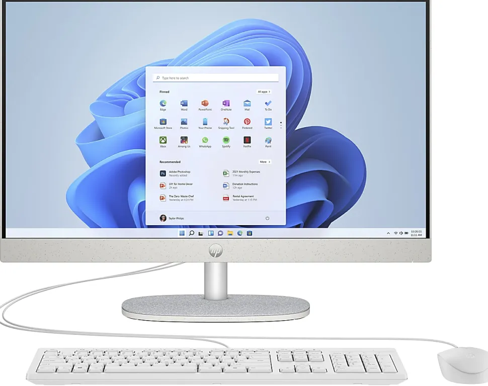 HP 23.8" All-in-One Desktop PC, AMD Ryzen 5, 8GB RAM, 256GB SSD, Windows® 11 Home (24-cr0036)
