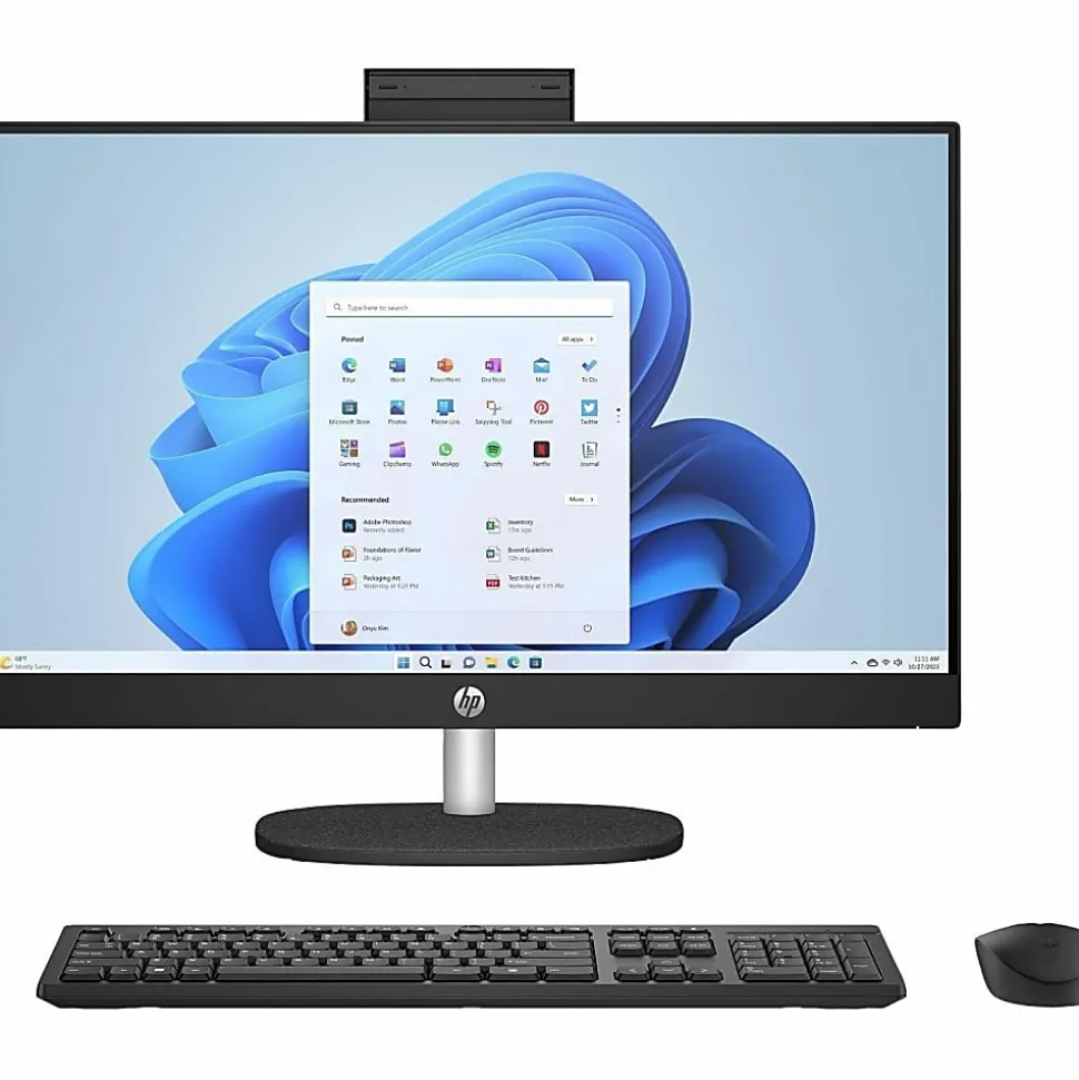 HP All-in-One Desktop PC, 23.8" Screen, AMD Ryzen 5, 16GB Memory, 1TB Solid State Drive, Windows 11 Home