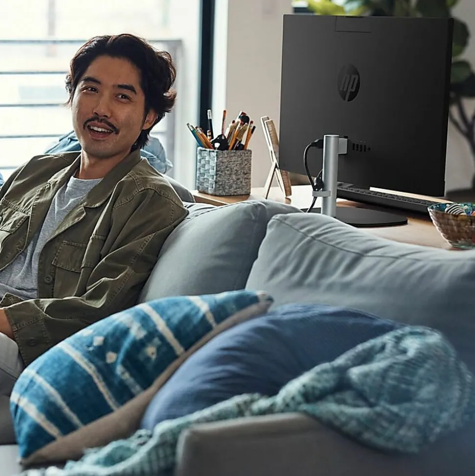 HP All-in-One Desktop PC, 23.8" Screen, AMD Ryzen 5, 16GB Memory, 1TB Solid State Drive, Windows 11 Home