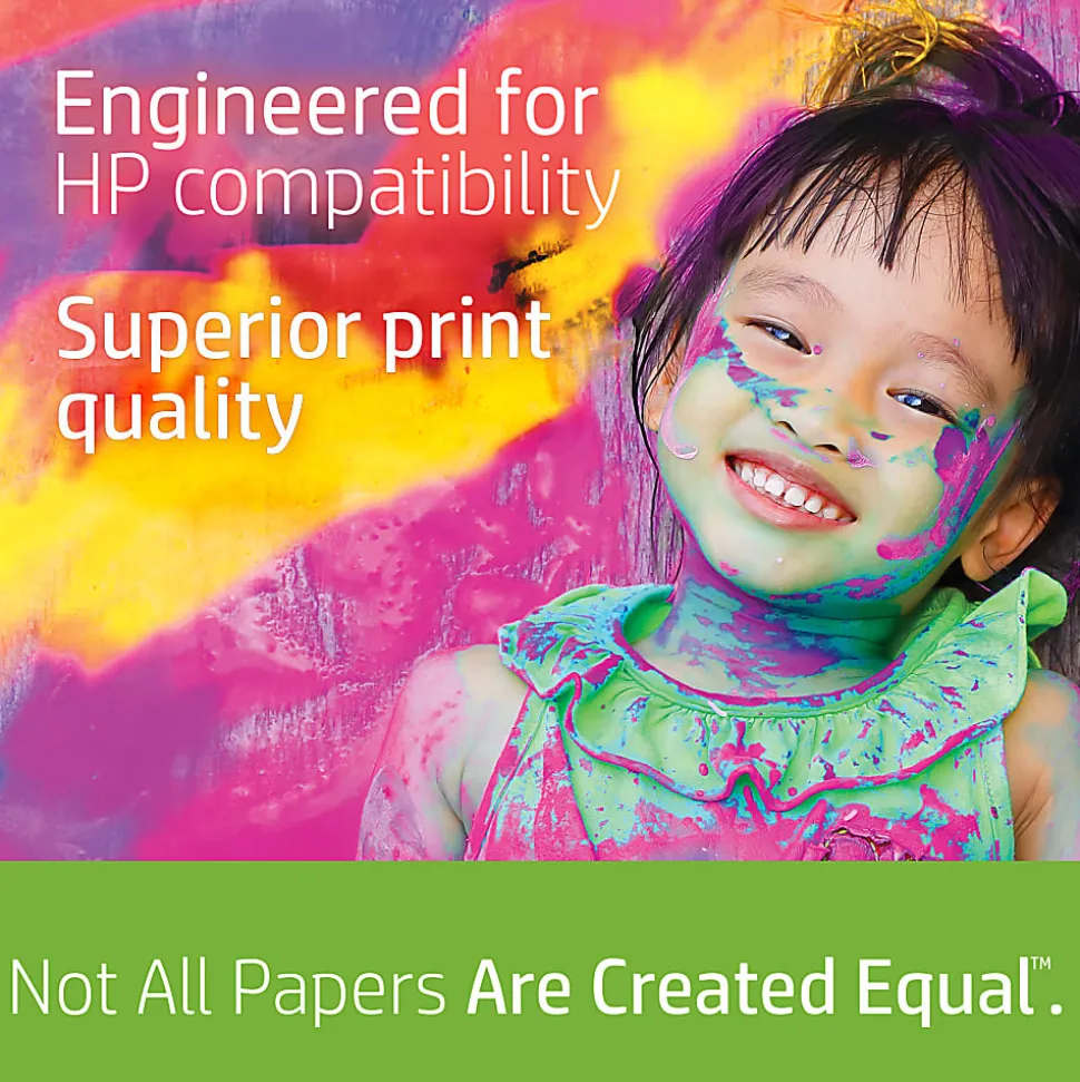 HP BrightWhite24 Inkjet Paper, 1 Ream, White, Letter Size (8 1/2" x 11"), Ream Of 500 Sheets, 24 Lb, 100 Brightness