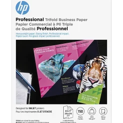 HP Brochure/Flyer Inkjet Paper, Glossy, White, Letter (8-1/2" x 11"), Pack Of 150 Sheets, 48 Lb
