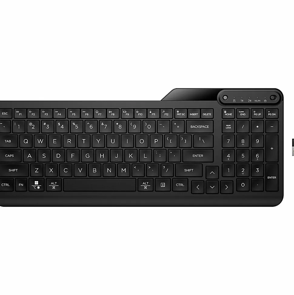 HP 475 Dual-Mode Wireless Keyboard - Wireless Connectivity - Bluetooth - 32.81 ft - 2.40 GHz