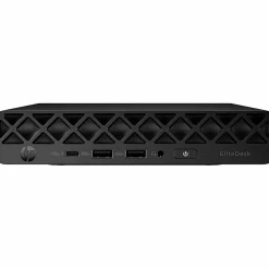 HP EliteDesk 8 G1a Desktop Computer, AMD Ryzen 5 220, 16 GB, 256 GB PCI Express NVMe SSD, Mini PC, Jack Black, D32NPATABA