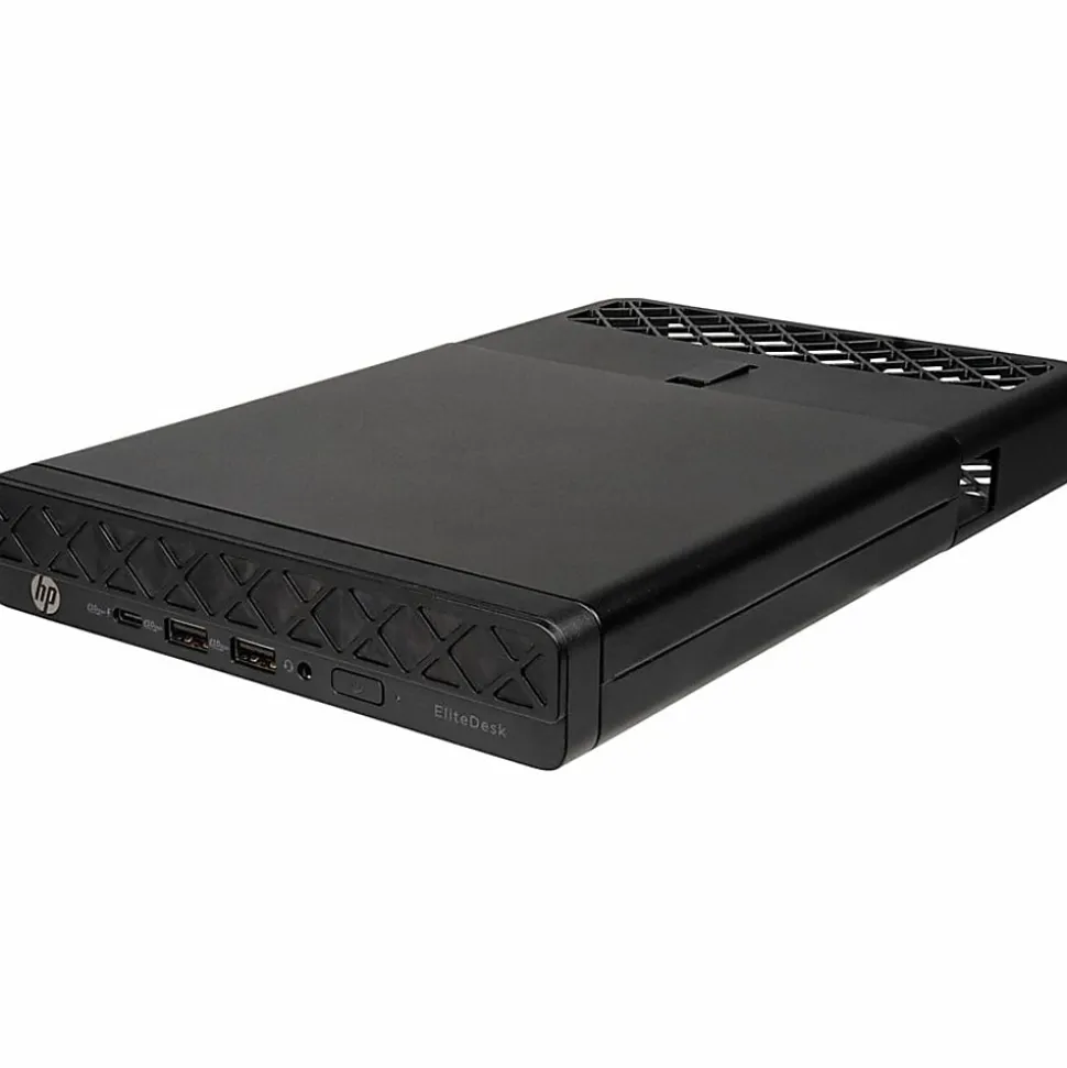 HP EliteDesk 8 G1a Desktop Computer, AMD Ryzen 5 220, 16 GB, 256 GB PCI Express NVMe SSD, Mini PC, Jack Black, D32NPATABA