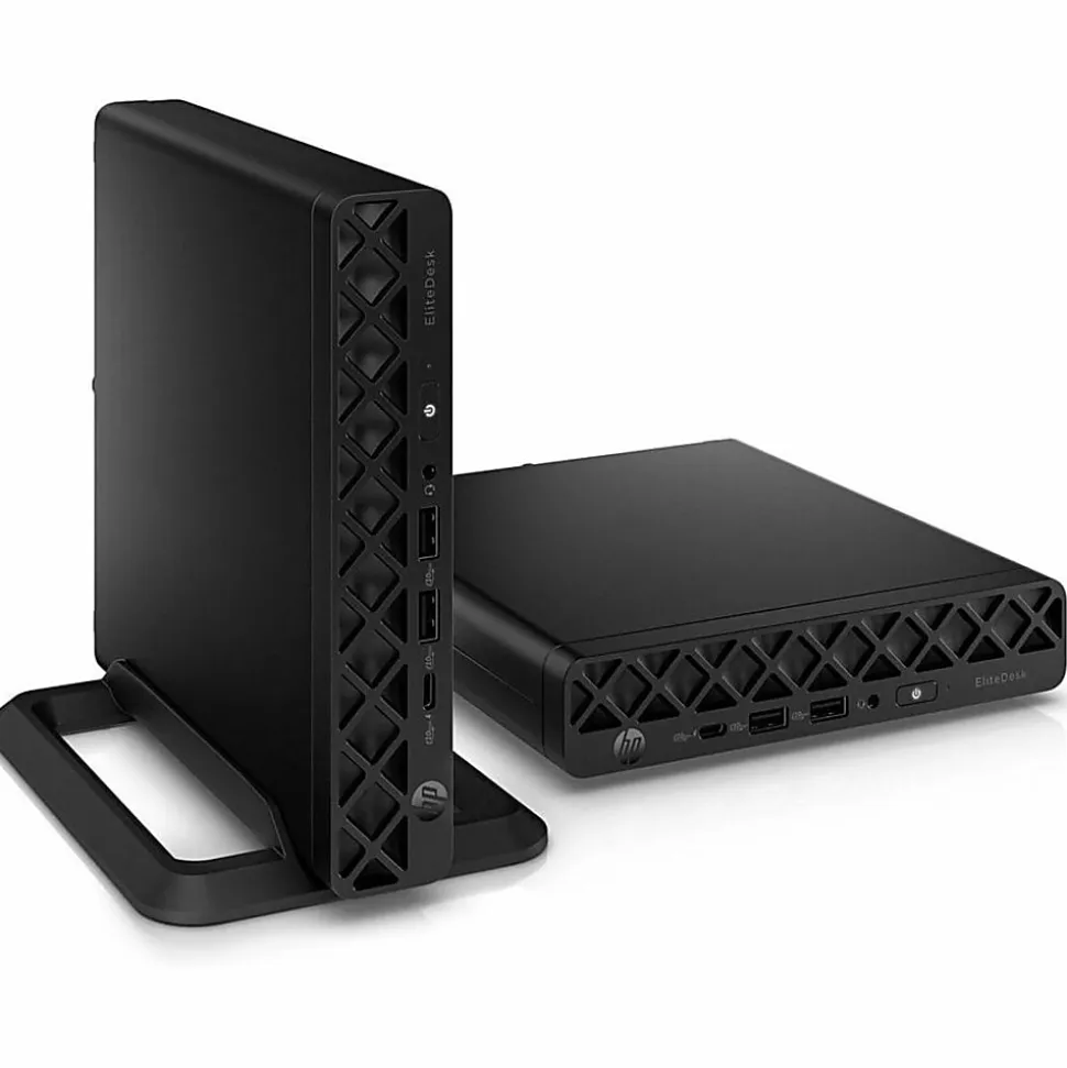 HP EliteDesk 8 G1a Desktop Computer, AMD Ryzen AI 5 340, 16 GB, 256 GB PCI Express NVMe SSD, Mini PC, Jack Black, D36E5UTABA