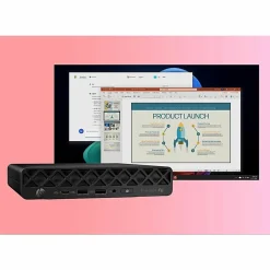HP EliteDesk 8 G1a Desktop Computer, AMD Ryzen AI 5 340, 16 GB, 256 GB PCI Express NVMe SSD, Mini PC, Jack Black, D36E5UTABA