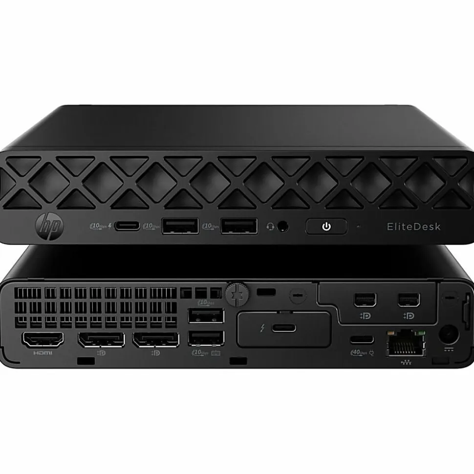 HP EliteDesk 8 G1a Desktop Computer, AMD Ryzen AI 5 340, 16 GB, 256 GB PCI Express NVMe SSD, Mini PC, Jack Black, D36E5UTABA