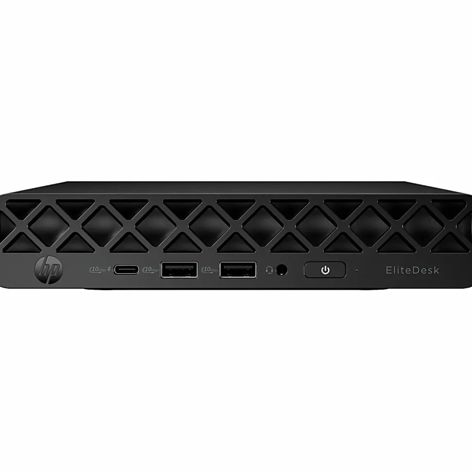 HP EliteDesk 8 G1a Desktop Computer, AMD Ryzen AI 5 340, 16 GB, 256 GB PCI Express NVMe SSD, Mini PC, Jack Black, D36E5UTABA