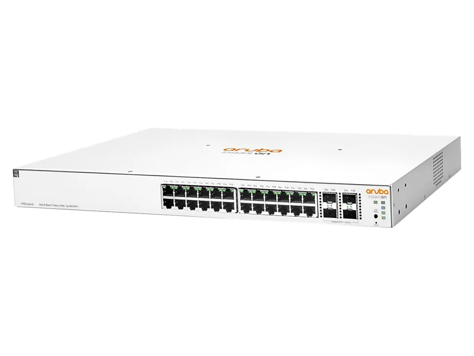 HPE Networking Instant On 1930 24G Class4 PoE 4SFP/SFP+ 195W Switch - Switch - L3 - managed - 24x 10/100/1000 (PoE) + 4x 1 Gigabit/10 Gigabit SFP+