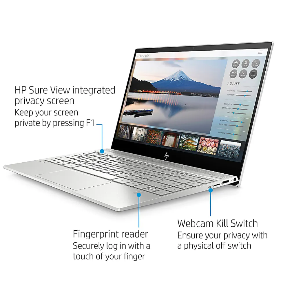 HP ENVY 13-aq0050od Laptop, 13.3" Full HD Screen, Intel® Core™ i5-8265U, 8GB Memory, 256GB Solid State Drive, Windows® 10 Home 64