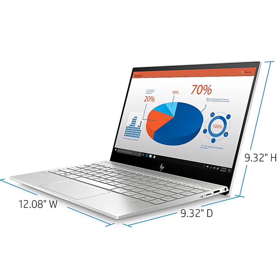 HP ENVY 13-aq0050od Laptop, 13.3" Full HD Screen, Intel® Core™ i5-8265U, 8GB Memory, 256GB Solid State Drive, Windows® 10 Home 64