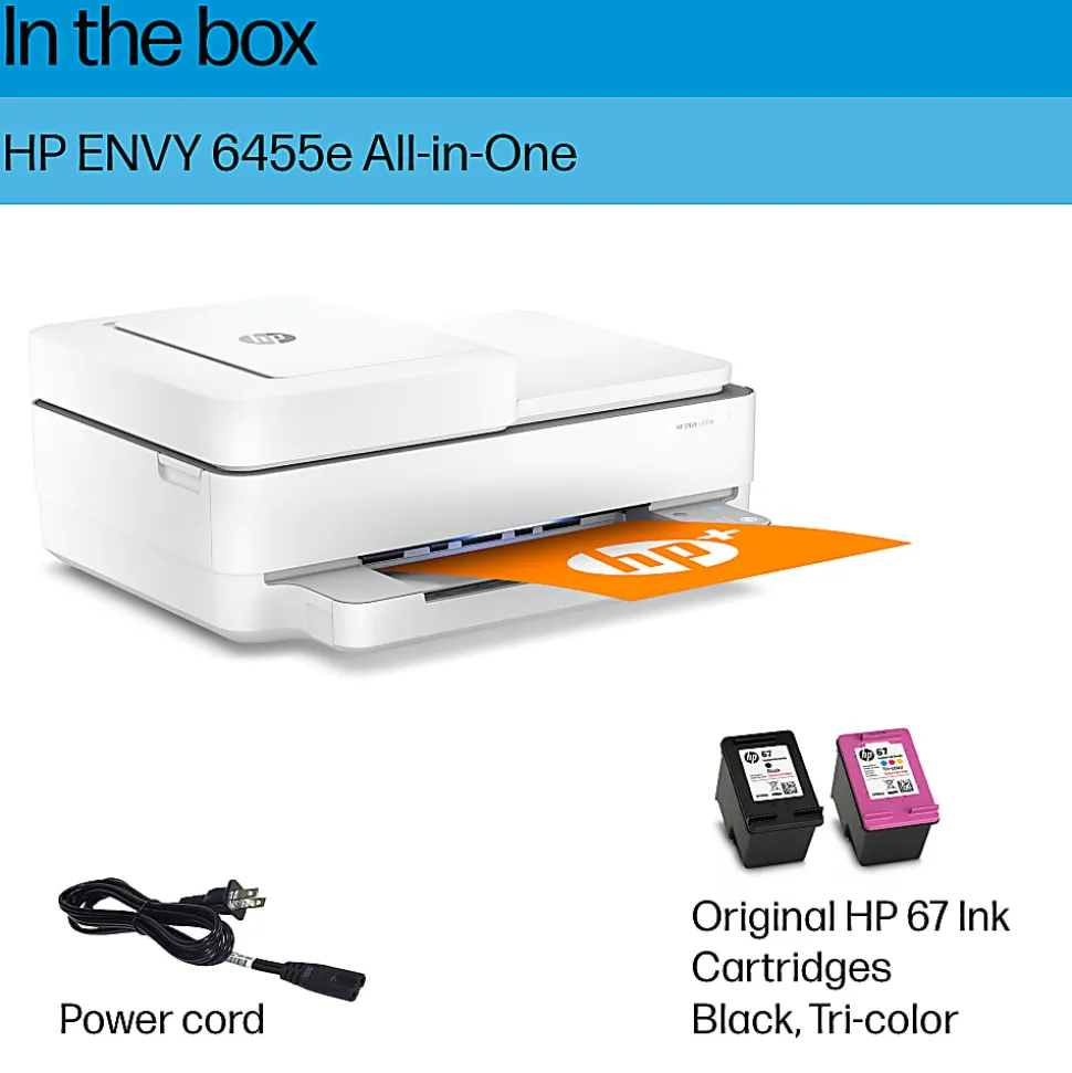 HP ENVY 6455e Wireless All-in-One Color Printer with 3 months Free Instant Ink with HP+ (223R1A)