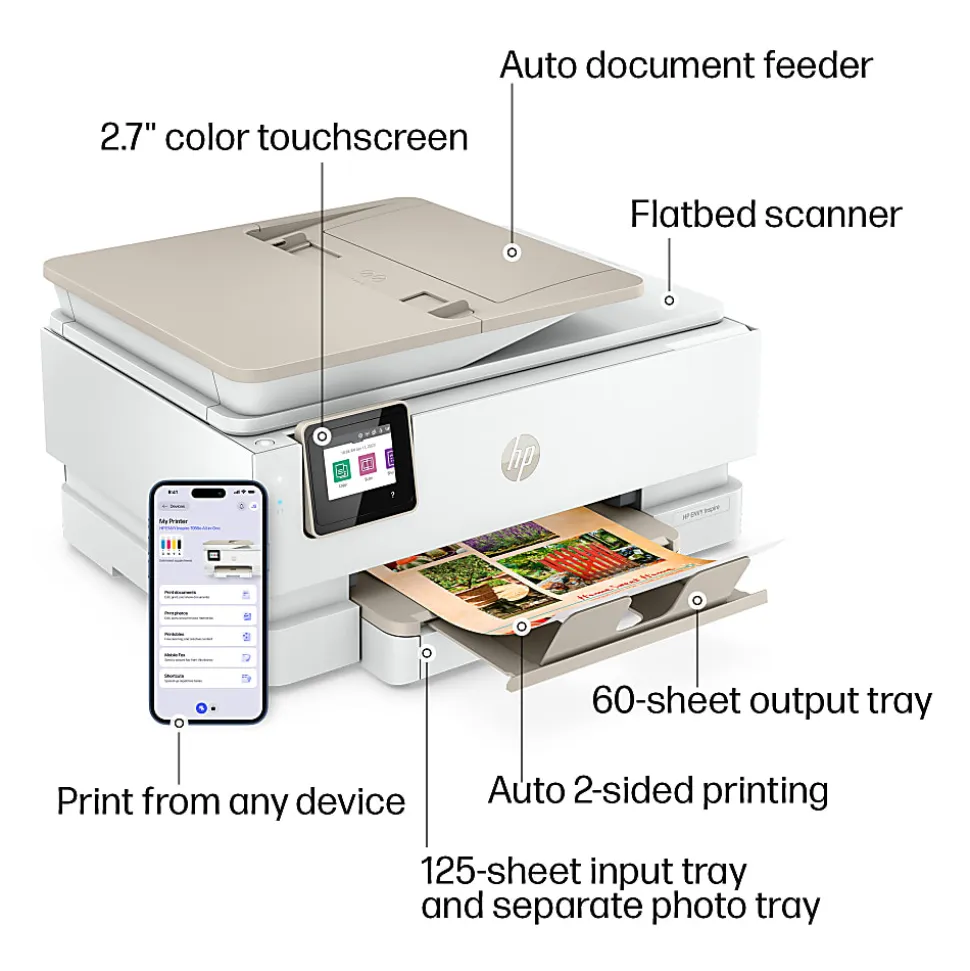 HP Envy Inspire 7955e Wireless Color Inkjet Printer, prints, scans, copies, duplex, great for home, 3-mo free Instant Ink, AI-enabled (1W2Y8A)