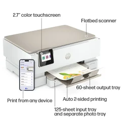 HP Envy Inspire 7255e Wireless Color Inkjet Printer, prints, scans, copies, duplex, great for home, 3-mo free Instant Ink, AI-enabled (1W2Y9A)