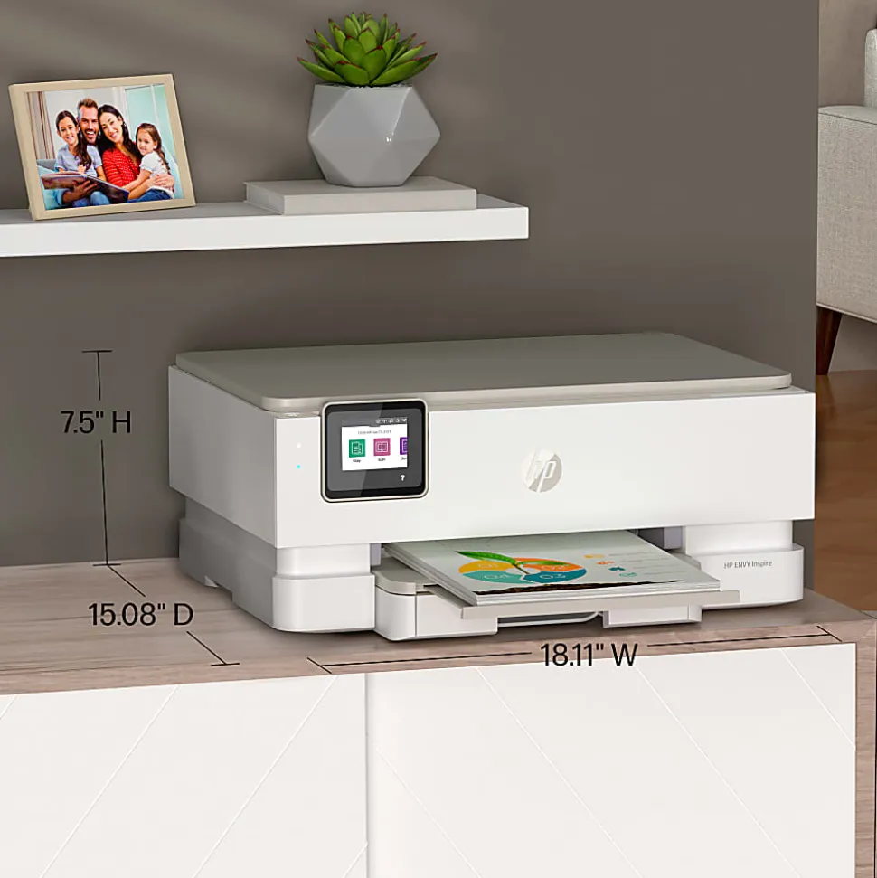HP Envy Inspire 7255e Wireless Color Inkjet Printer, prints, scans, copies, duplex, great for home, 3-mo free Instant Ink, AI-enabled (1W2Y9A)