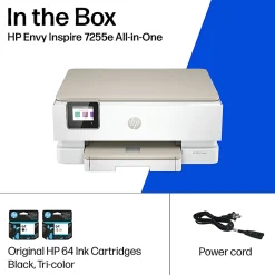 HP Envy Inspire 7255e Wireless Color Inkjet Printer, prints, scans, copies, duplex, great for home, 3-mo free Instant Ink, AI-enabled (1W2Y9A)