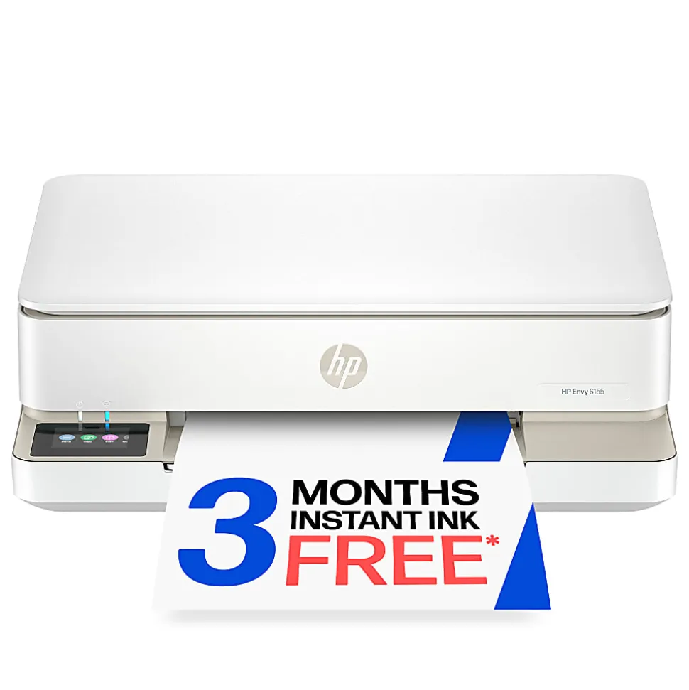 HP Envy 6155 Wireless All-in-One Color Inkjet Printer, Print/Scan/Copy, Duplex Printing, 3 Months of free Instant Ink