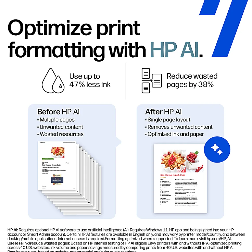 HP Envy 6155 Wireless All-in-One Color Inkjet Printer, Print/Scan/Copy, Duplex Printing, 3 Months of free Instant Ink