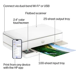 HP Envy 6155 Wireless All-in-One Color Inkjet Printer, Print/Scan/Copy, Duplex Printing, 3 Months of free Instant Ink