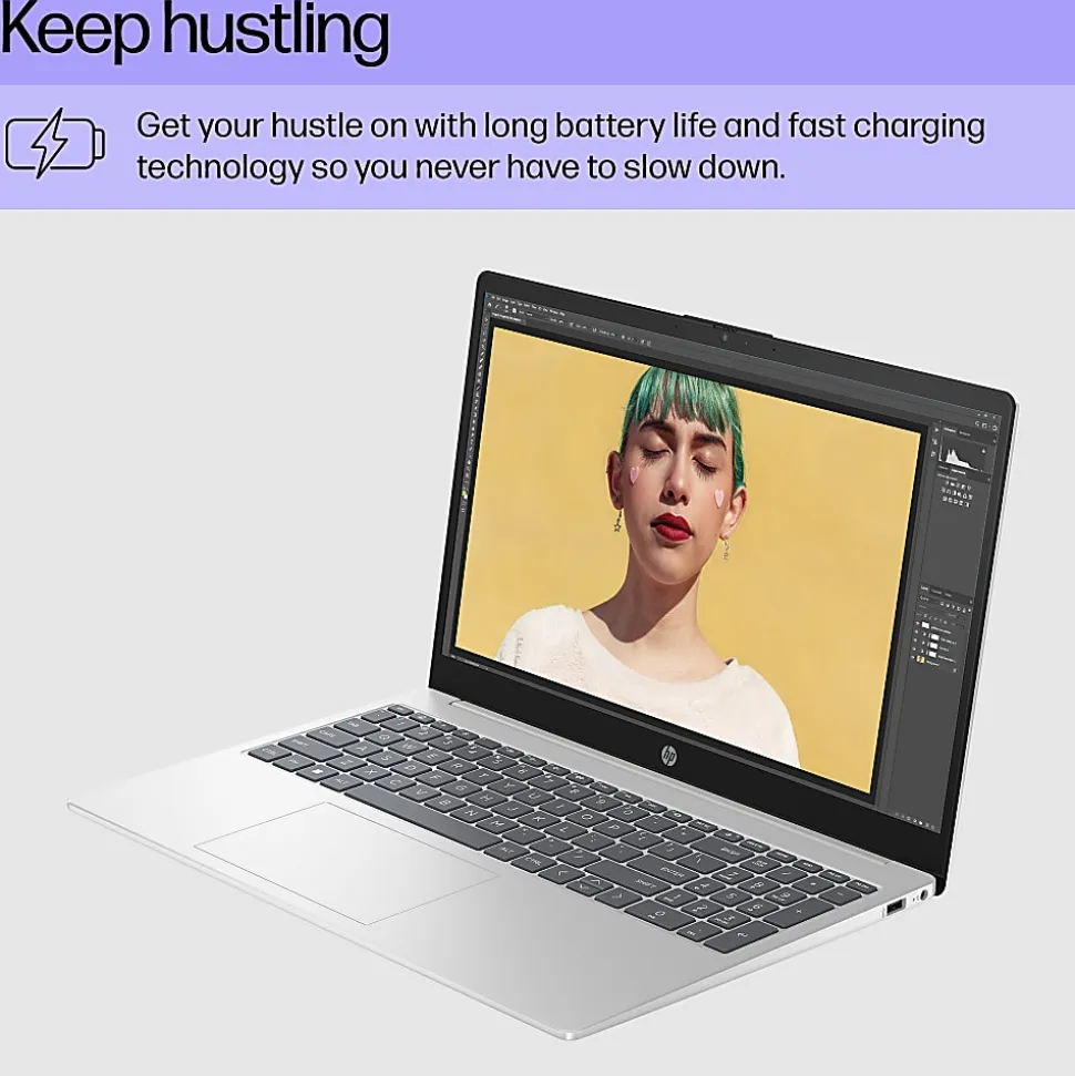 HP 15.6" Laptop, AMD Ryzen 3, AI Enabled, 8GB RAM, 256GB SSD, Wi-Fi 6, Windows® 11 Home (15-fc0013od)