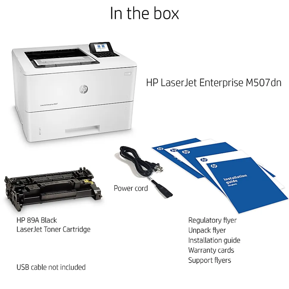 HP LaserJet Enterprise M507dn Laser Monochrome Printer
