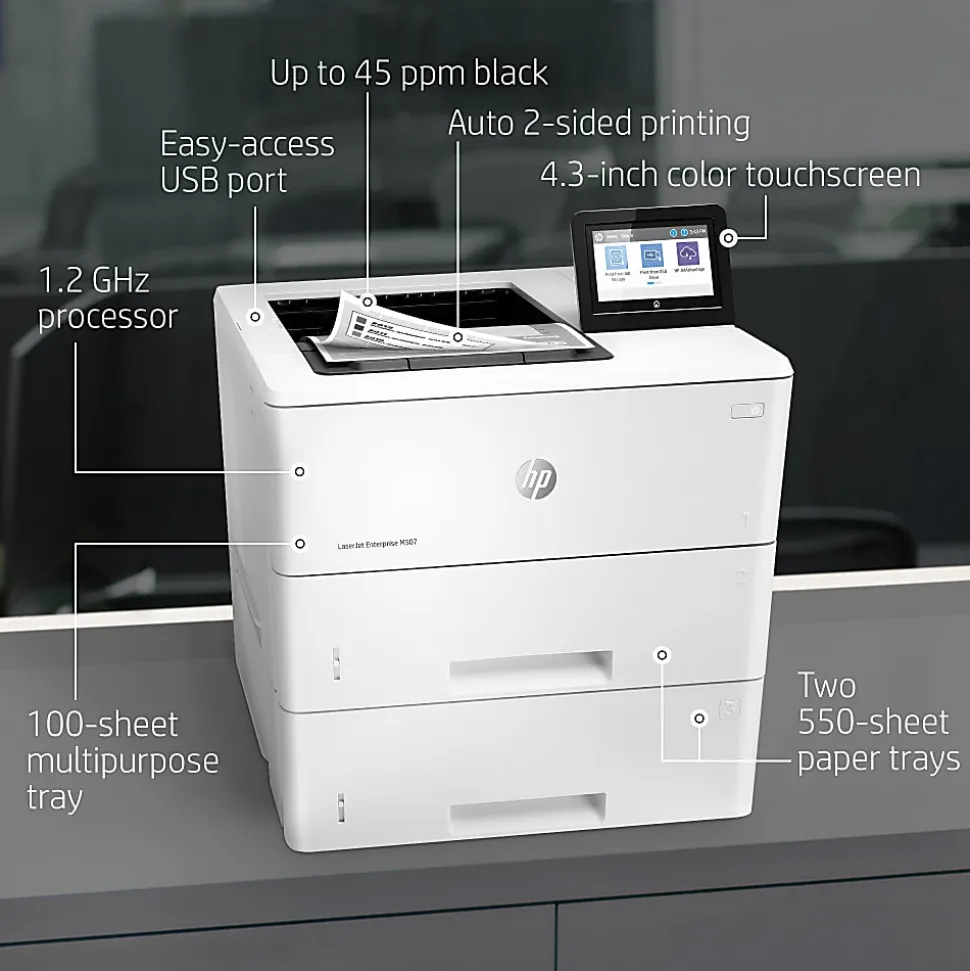 HP LaserJet Enterprise M507x Laser Monochrome Printer