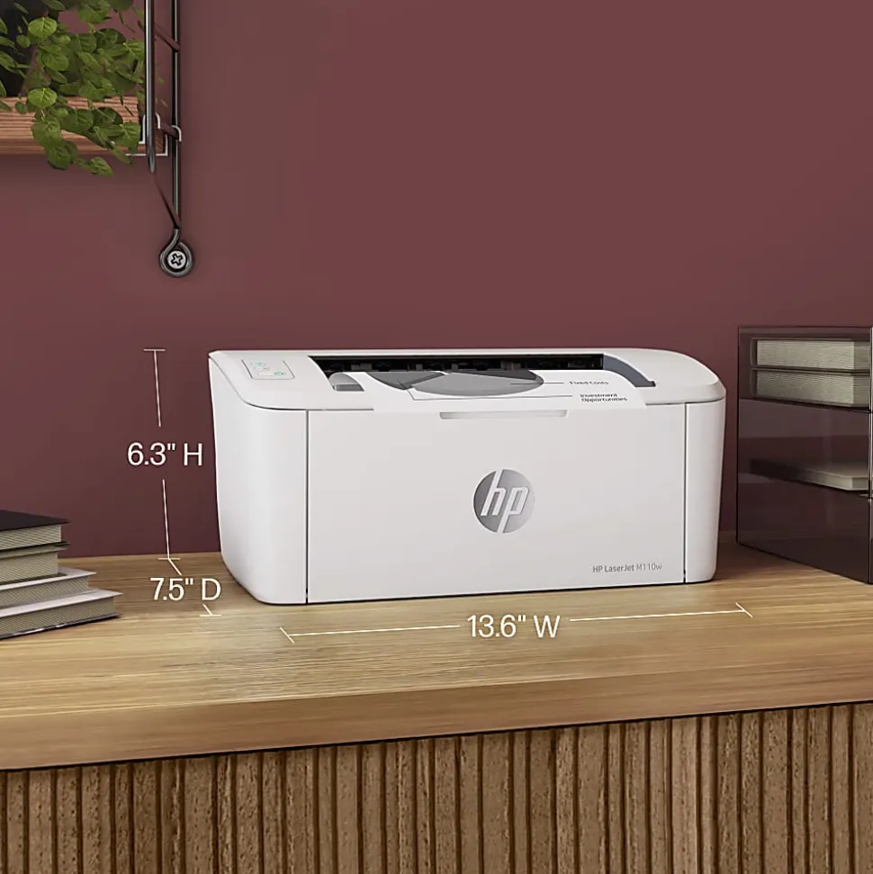 HP LaserJet M110w Wireless Printer, Print, Fast speeds, Easy setup, Mobile printing, Best for home office and small business, AI-enabled