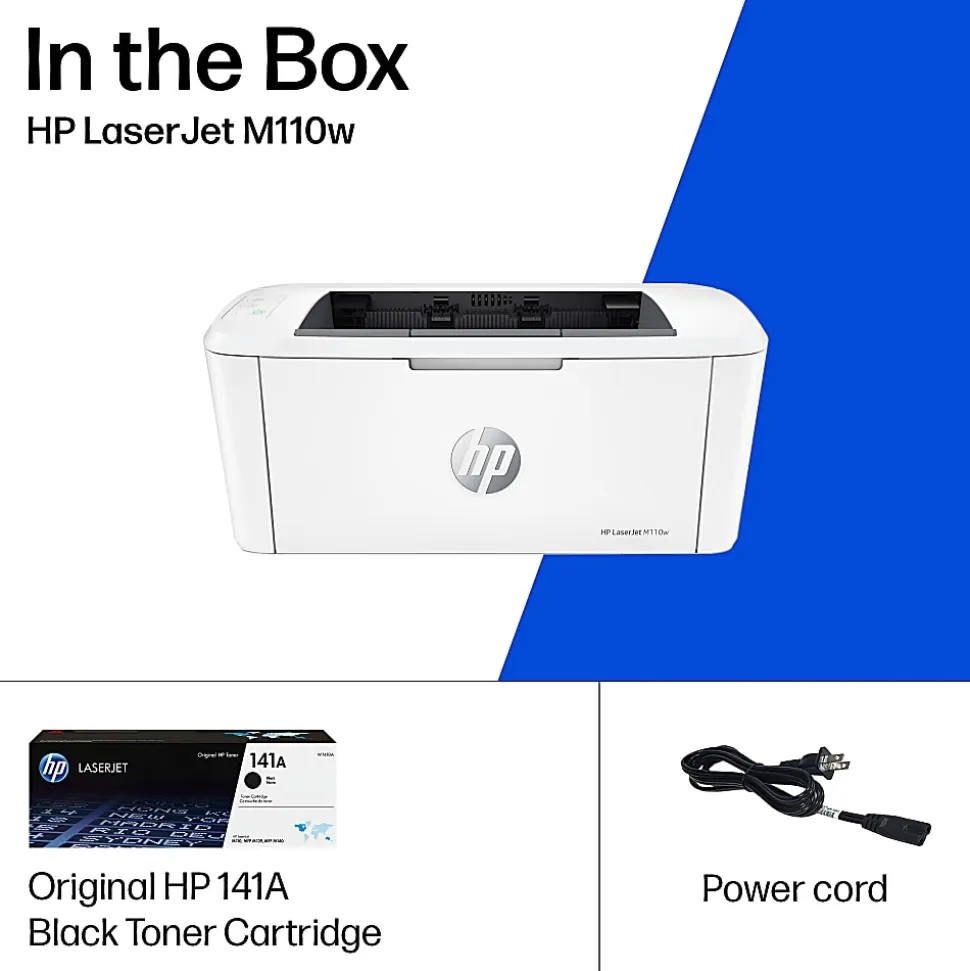 HP LaserJet M110w Wireless Printer, Print, Fast speeds, Easy setup, Mobile printing, Best for home office and small business, AI-enabled