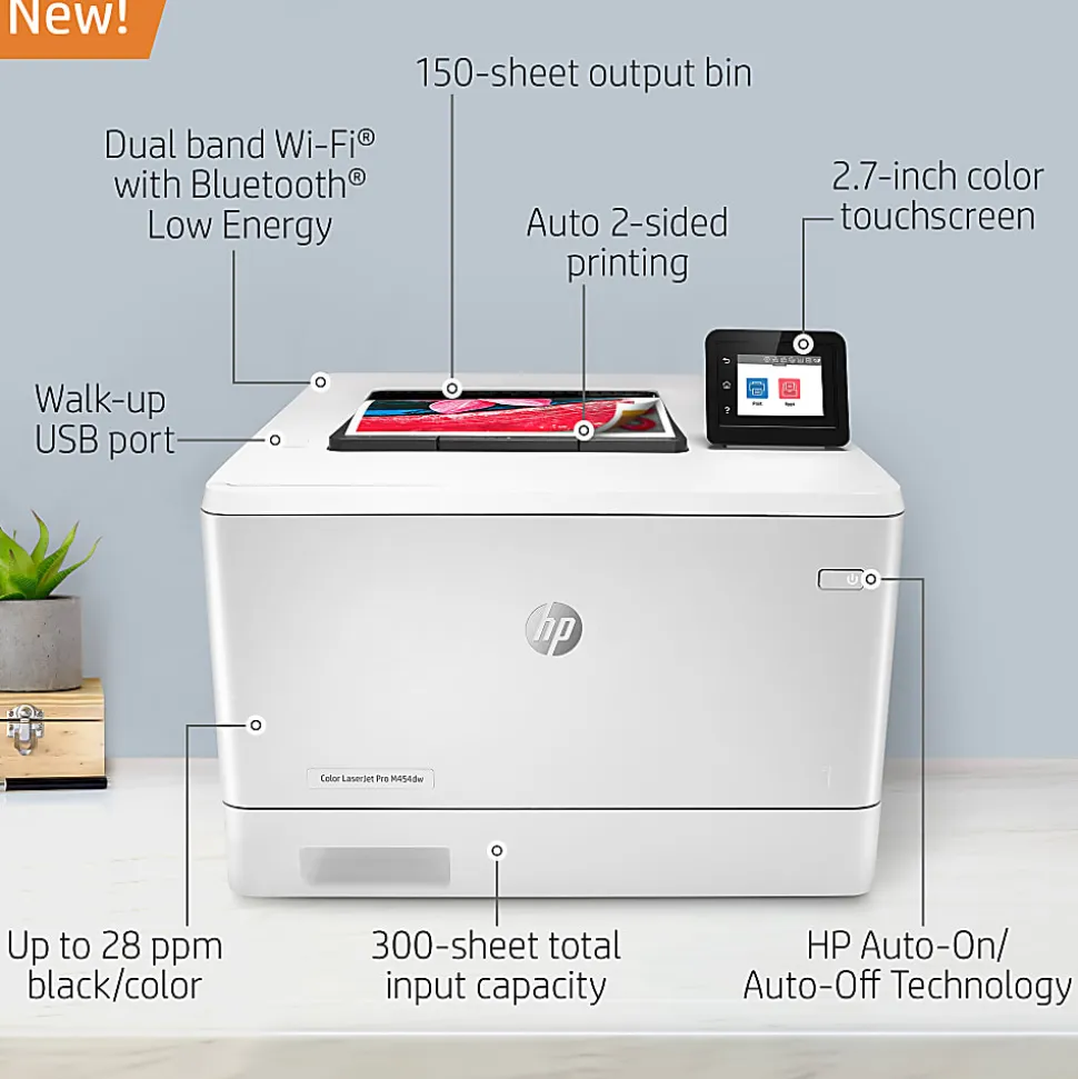 HP LaserJet Pro M454dw Wireless Laser Color Printer
