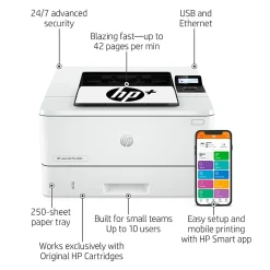 HP LaserJet Pro 4001ne Wireless Laser Monochrome Printer with HP+ Smart Office Features (2Z599E)