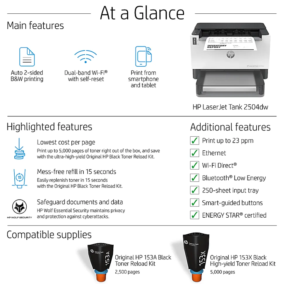 HP LaserJet Tank 2504dw Laser Monochrome Printer