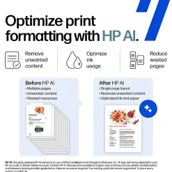 HP OfficeJet Pro 8139 Wireless All-in-One Color Inkjet Printer, print, scan, copy, fax, ADF, Duplex printing, 1 year of free Instant Ink, AI-Capable