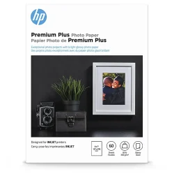 HP Premium Plus Photo Paper for Inkjet Printers, Glossy, 5