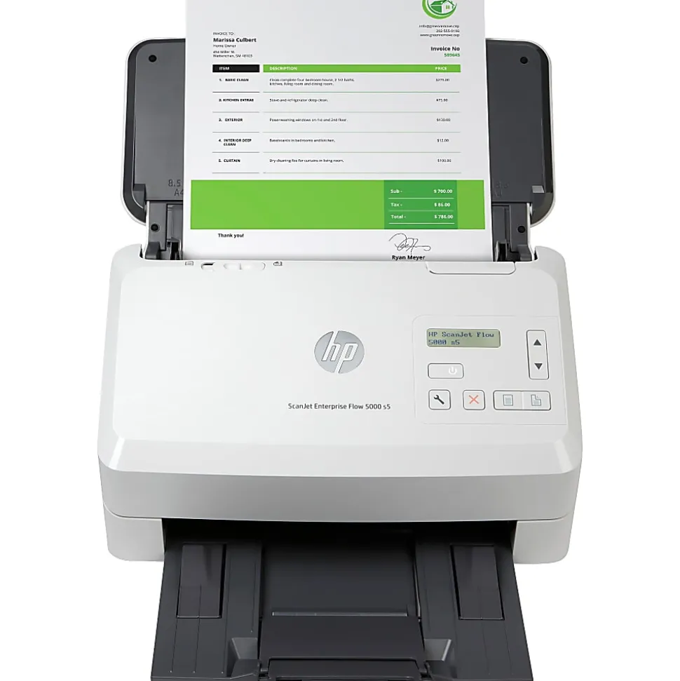 HP ScanJet Enterprise Flow 5000 s5 Color Scanner, 7.5"H x 12.2"W x 7.8"D, 6FW09A#BGJ