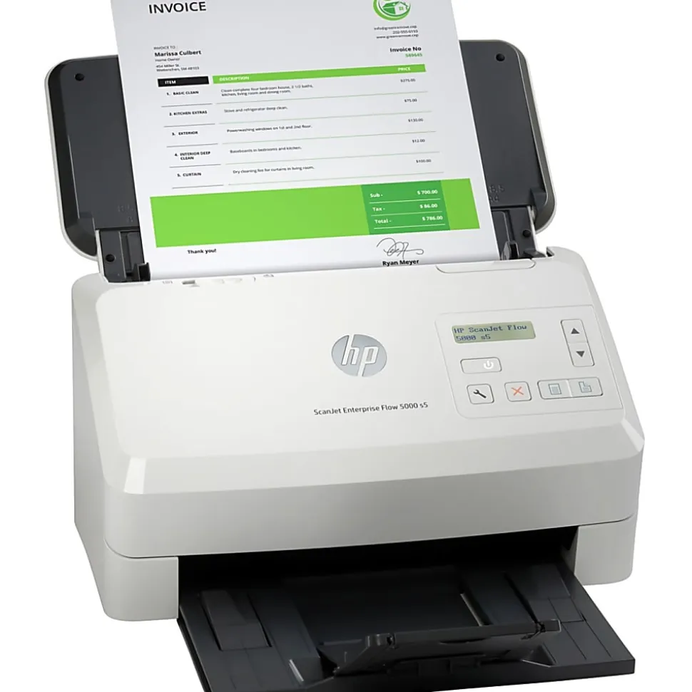 HP ScanJet Enterprise Flow 5000 s5 Color Scanner, 7.5"H x 12.2"W x 7.8"D, 6FW09A#BGJ