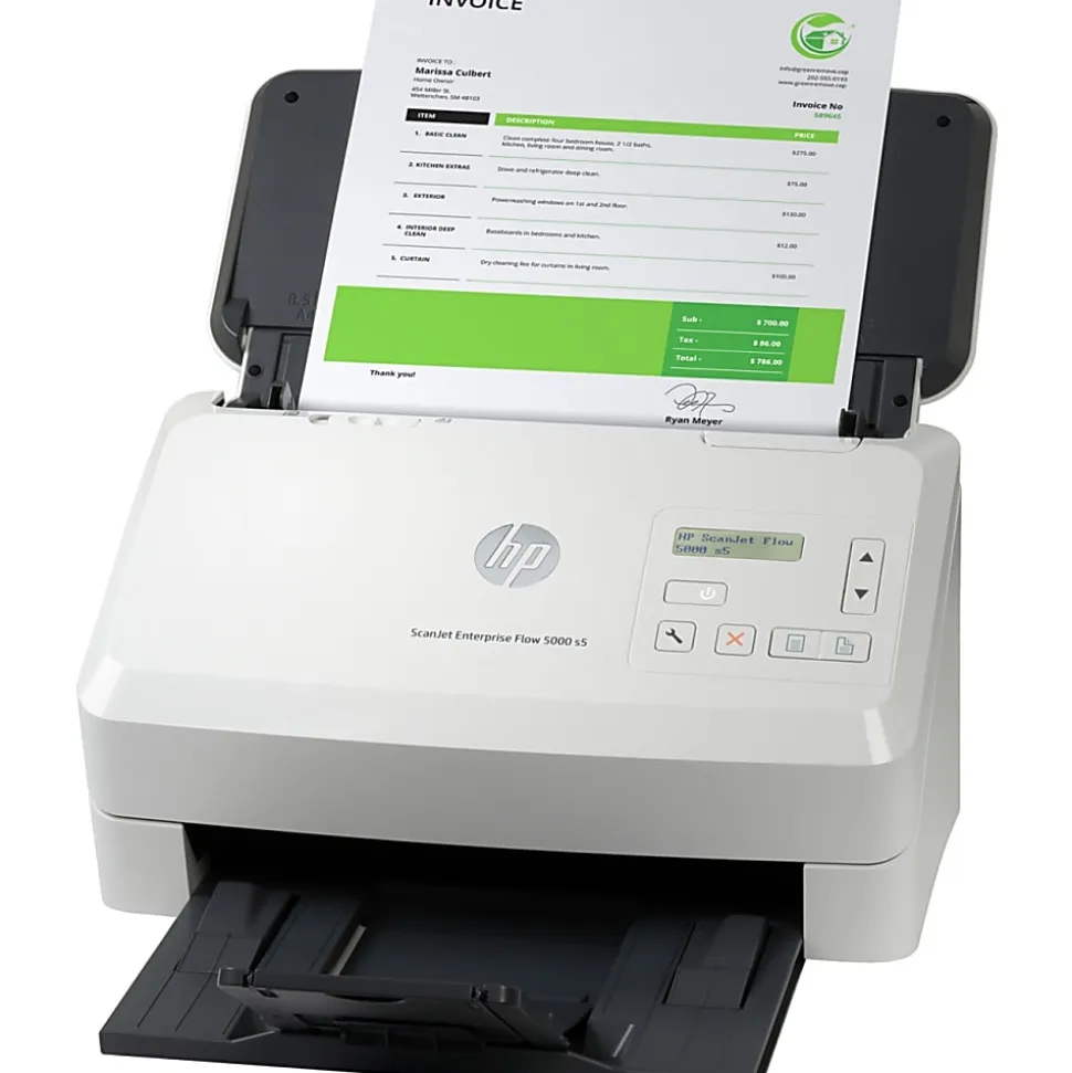 HP ScanJet Enterprise Flow 5000 s5 Color Scanner, 7.5"H x 12.2"W x 7.8"D, 6FW09A#BGJ