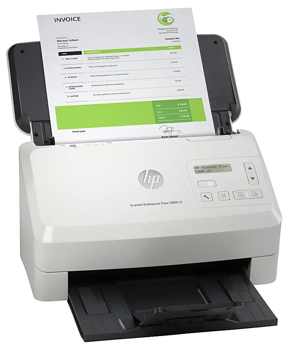 HP ScanJet Enterprise Flow 5000 s5 Color Scanner, 7.5"H x 12.2"W x 7.8"D, 6FW09A#BGJ