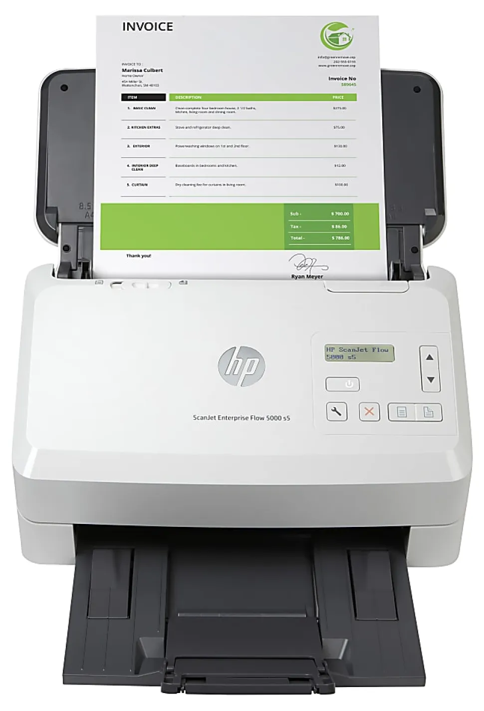 HP ScanJet Enterprise Flow 5000 s5 Color Scanner, 7.5"H x 12.2"W x 7.8"D, 6FW09A#BGJ