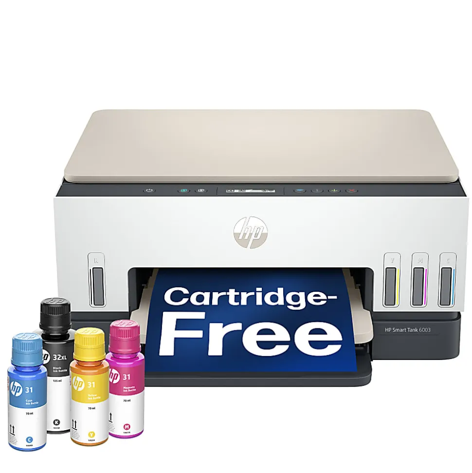 HP Smart Tank 6003 Wireless All-in-One Cartridge-free Ink Tank Printer with up to 3 years of ink included, AI-capable (9B5C8A)